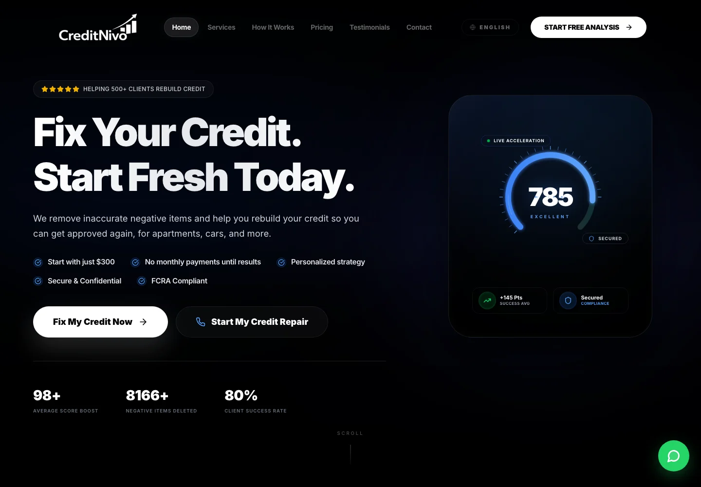 CreditNivo website homepage design