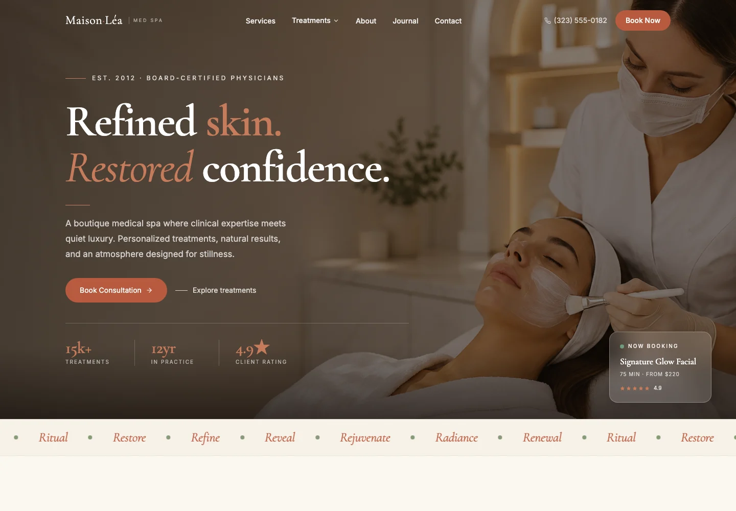 Maison Léa website homepage design